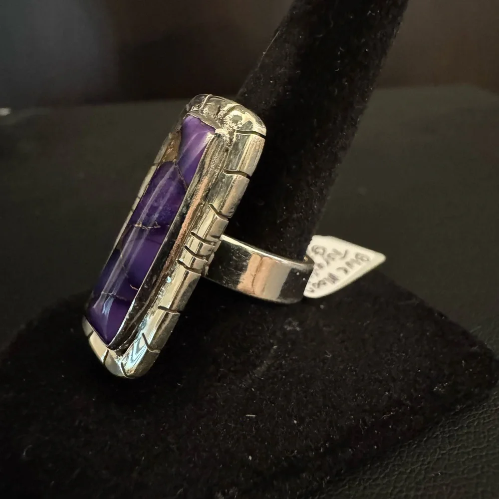Sterling Silver and blue moon, turquoise‎ Ring size 7